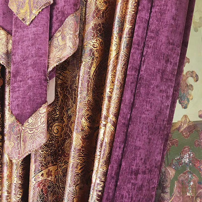 Rideau de fenêtre violet de luxe