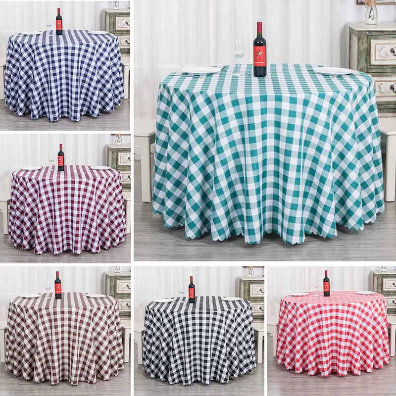 Nappe de table en polyester à carreaux