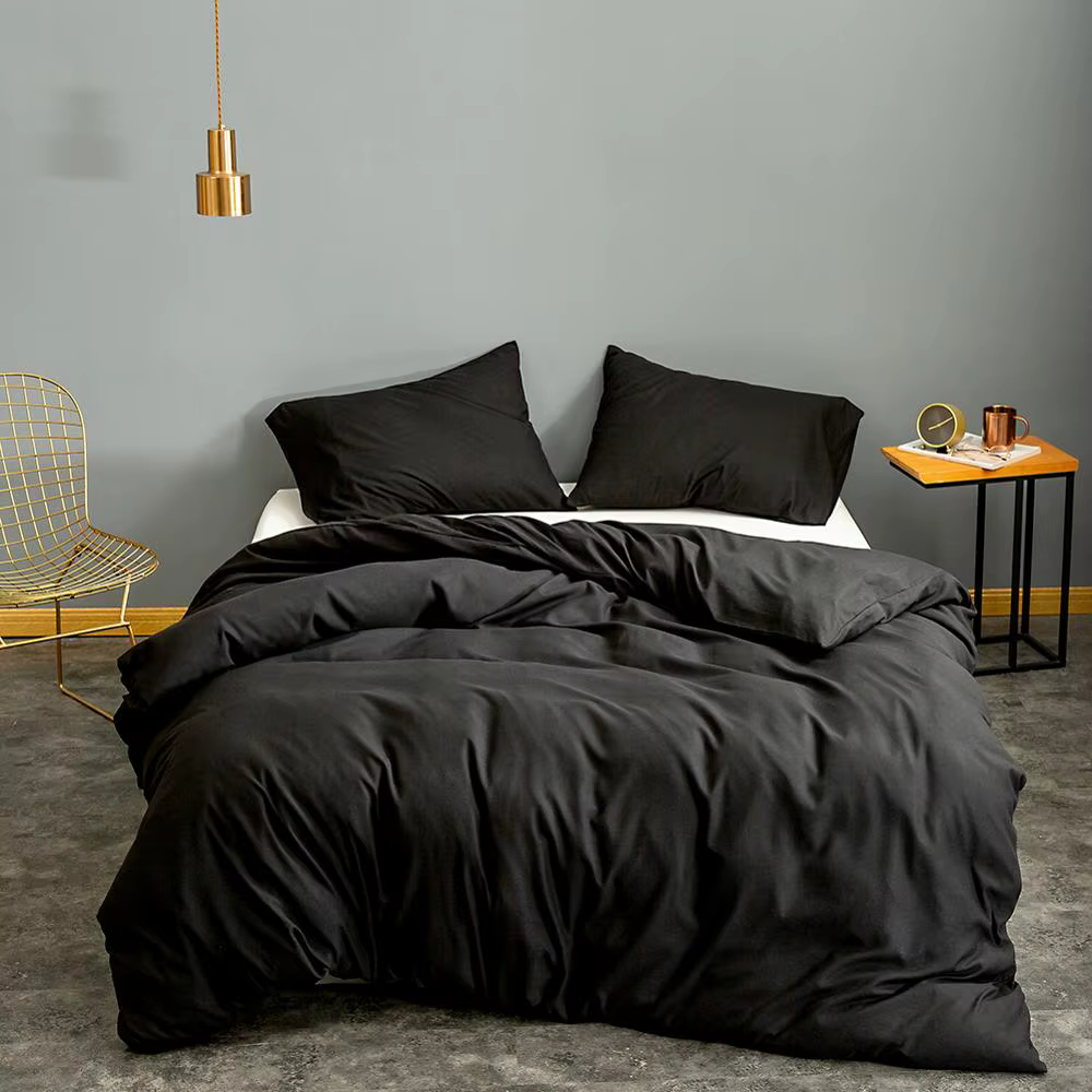Bonenjoy Housse de couette en microfibre noire