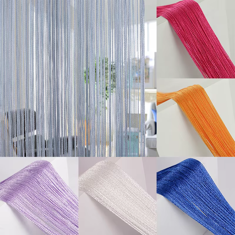 Rideau à cordes coloré pour cloison de porte