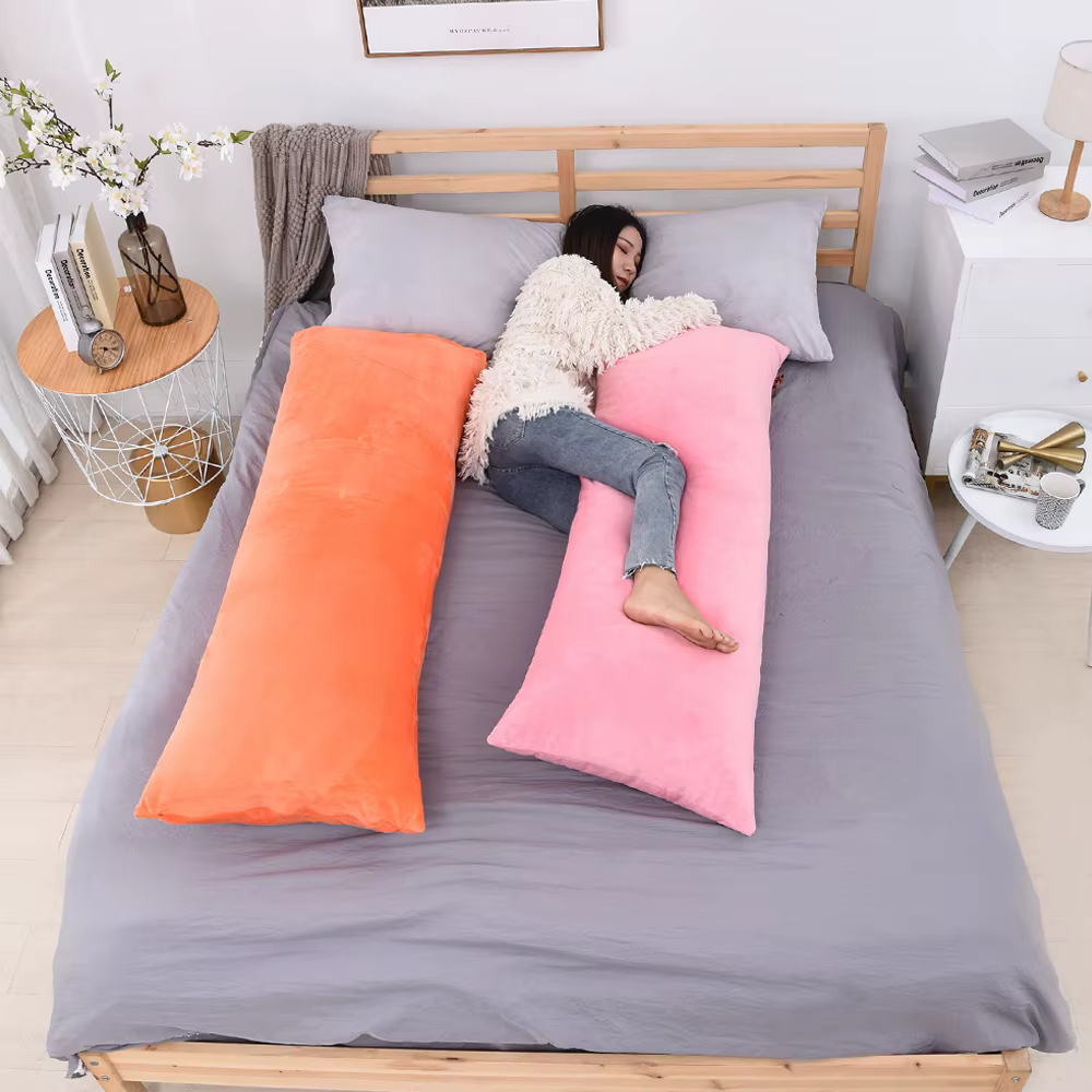 Taie d'oreiller longue en tissu velours