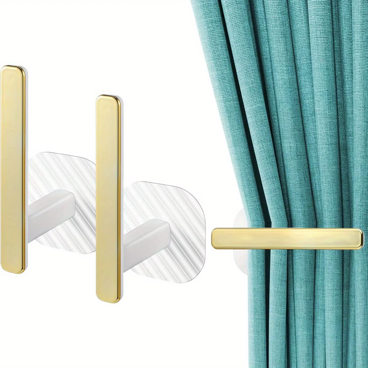 Paquet de 2 supports de rideaux adhésifs