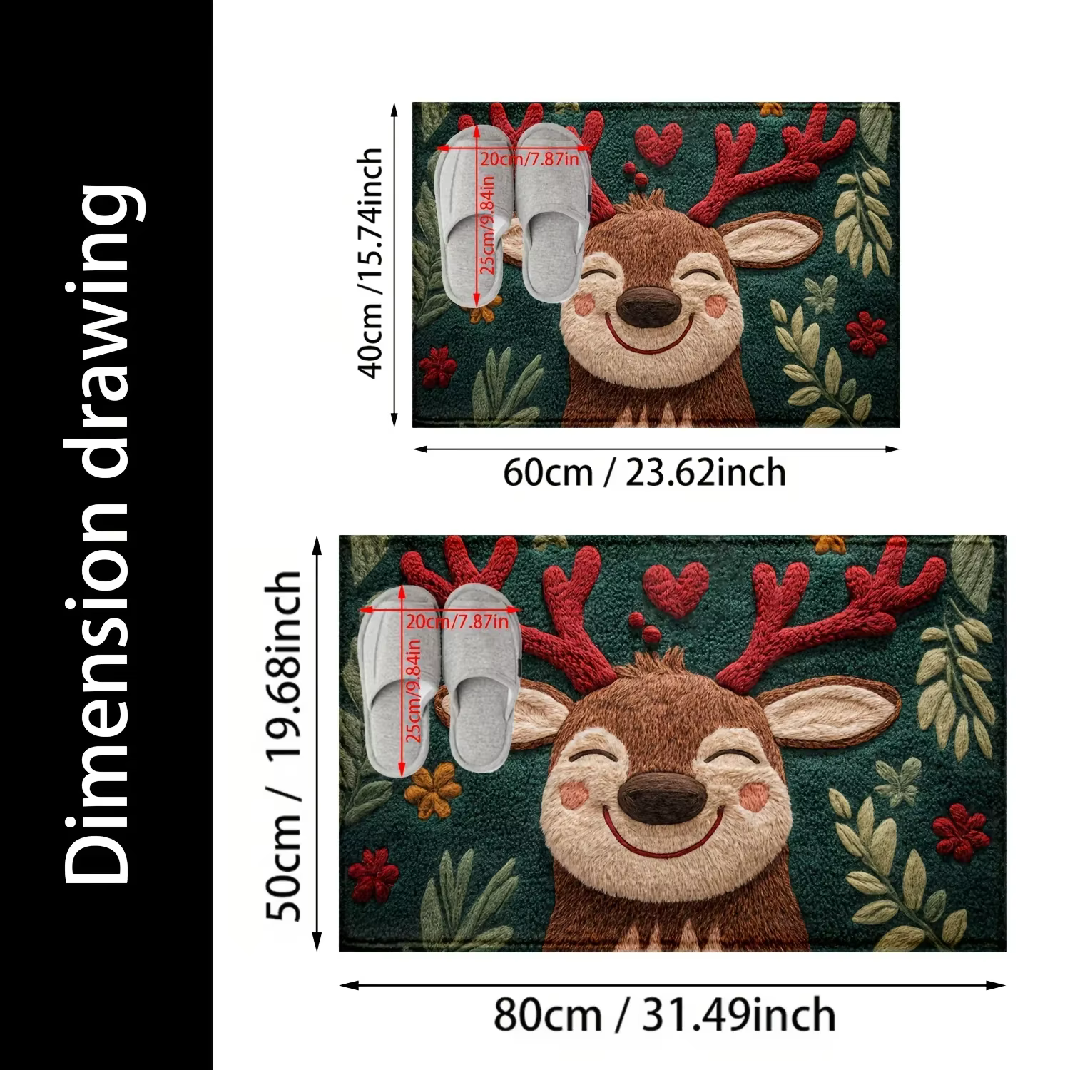 VIAMA – tapis de porte de renne de noël