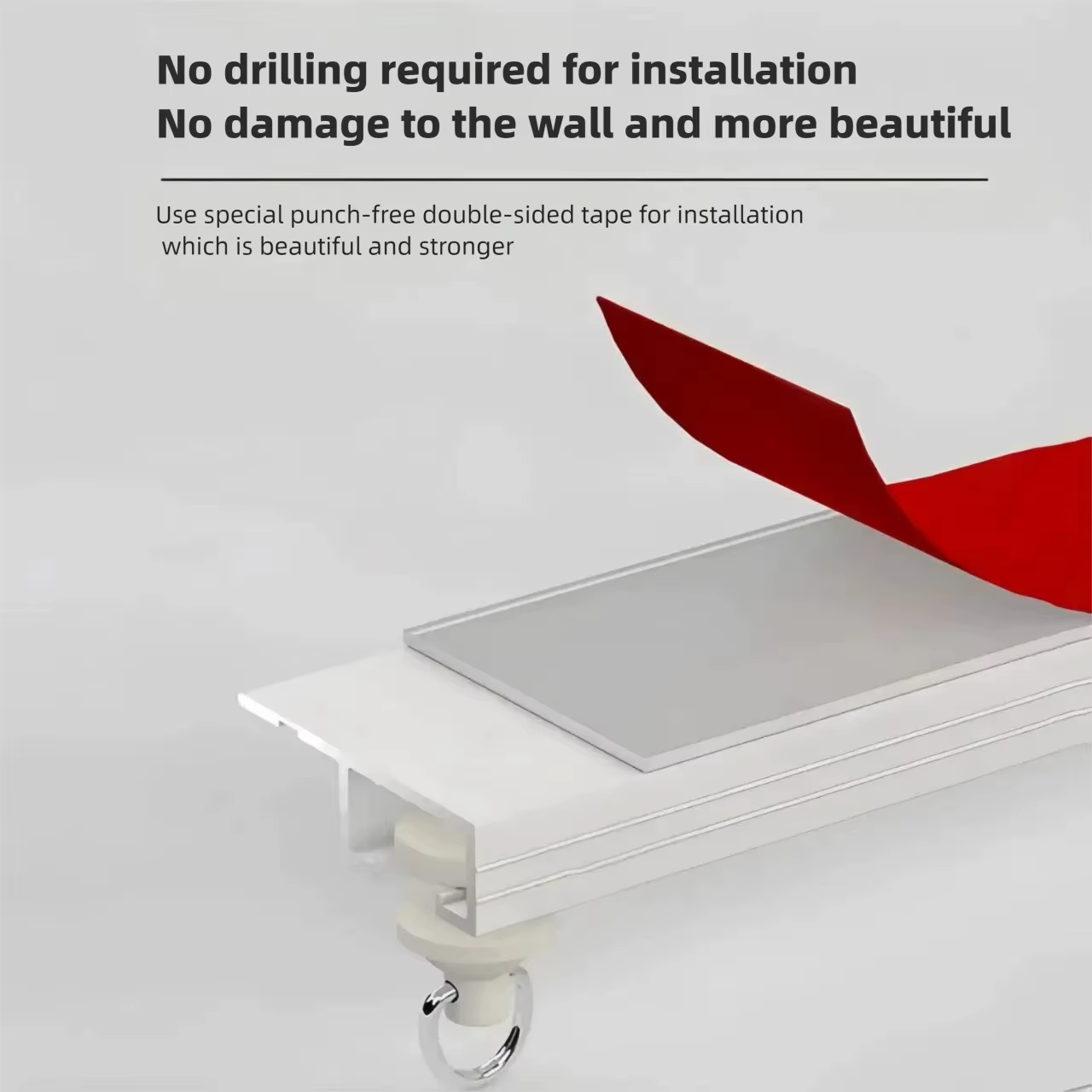 Ensemble de rails de rideaux auto-adhésifs Ultra fins