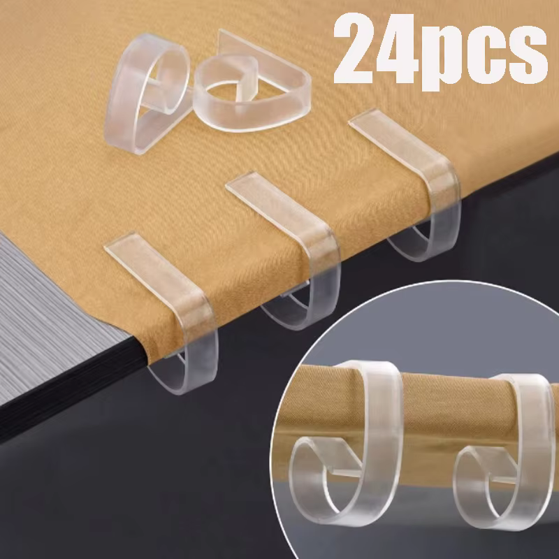 Pinces à Nappe Transparentes en Plastique Antidérapantes