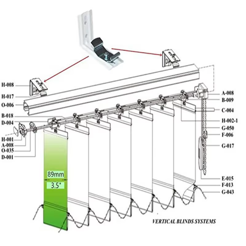 Support en L pour store vertical