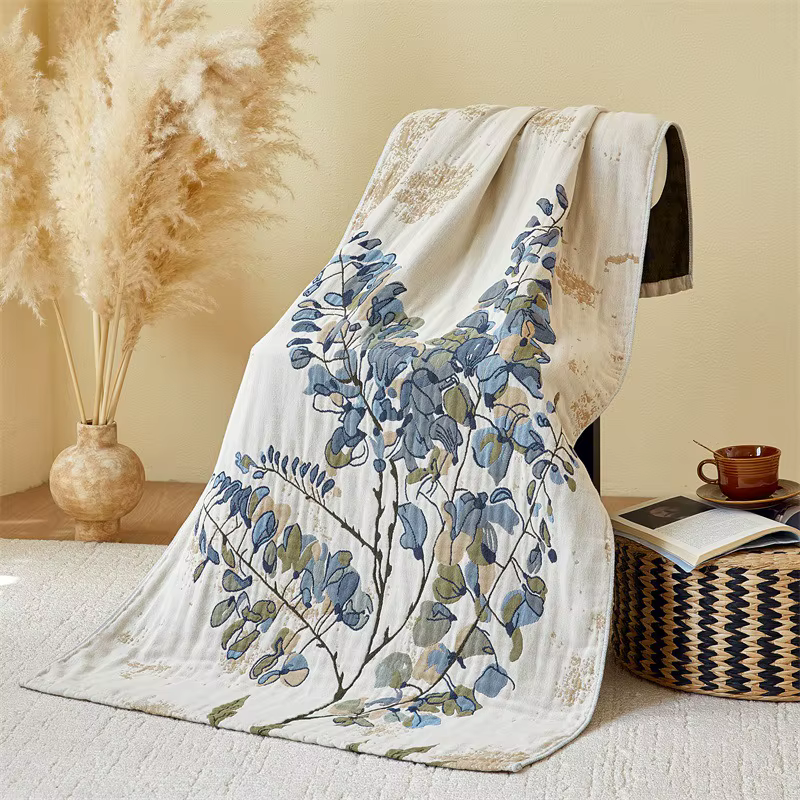 Junwell – grande serviette de bain en mousseline de coton