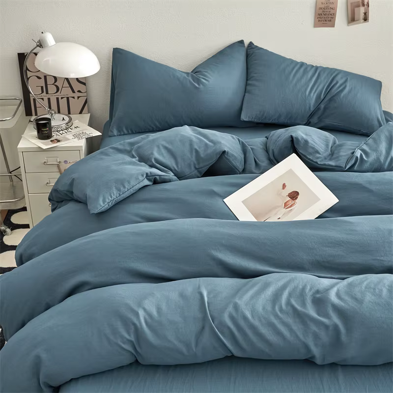 Bonenjoy-Ensemble de housse de couette monochrome pour chambre de garçon et fille