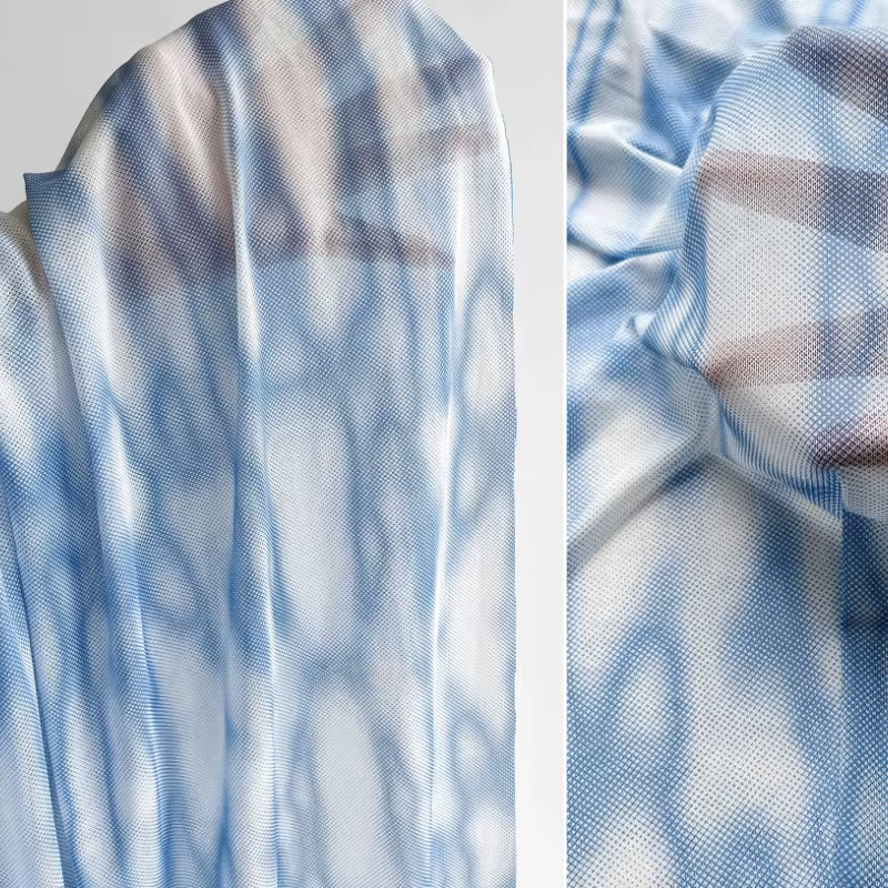Rideaux extensibles dégradés bleus