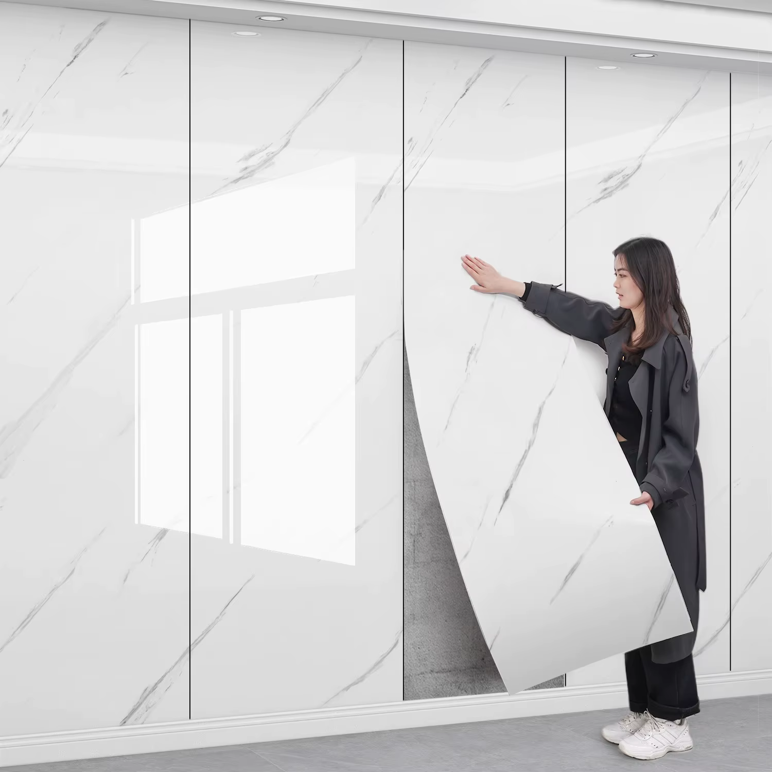 40 panneau de décoration murale imperméable pour salle de bains