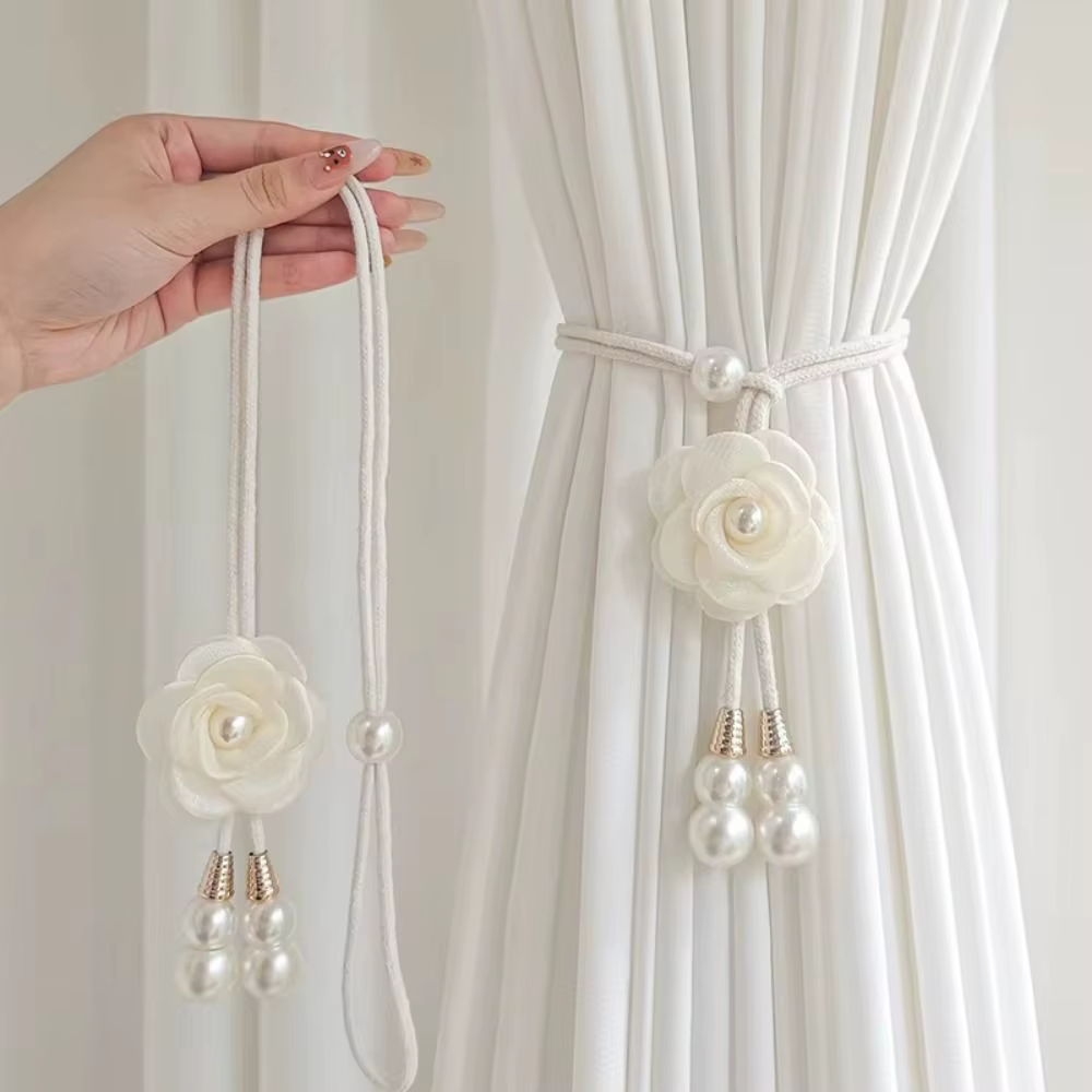 2 attaches de rideaux modernes à fleurs