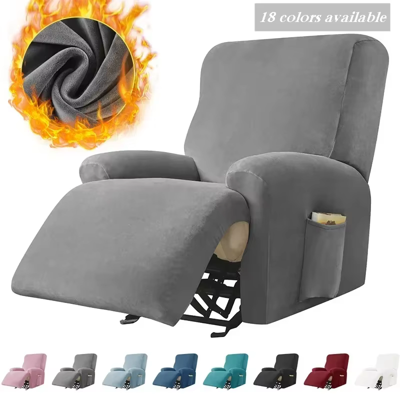 Housse inclinable élastique en velours 1 place