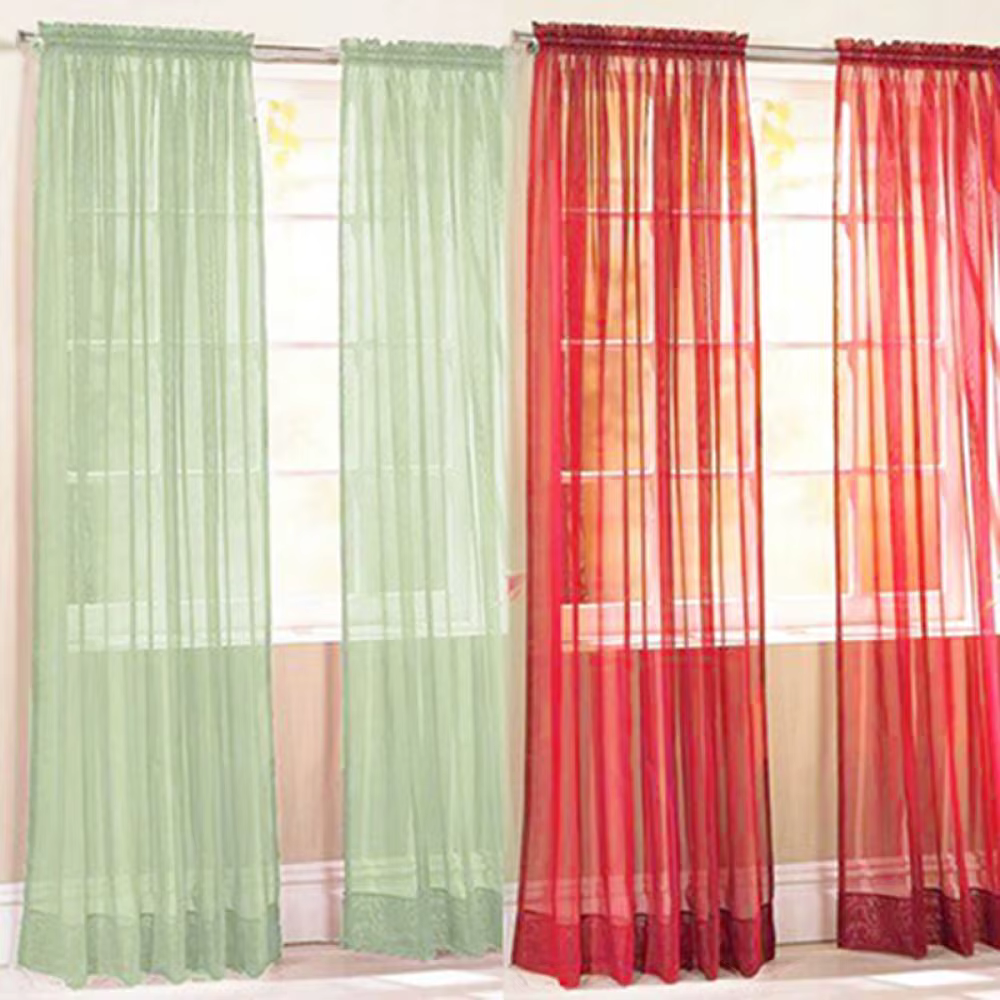 Rideau de salon en fil de verre transparent