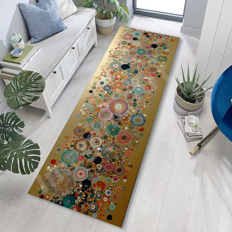 Tapis de couloir abstrait coloré