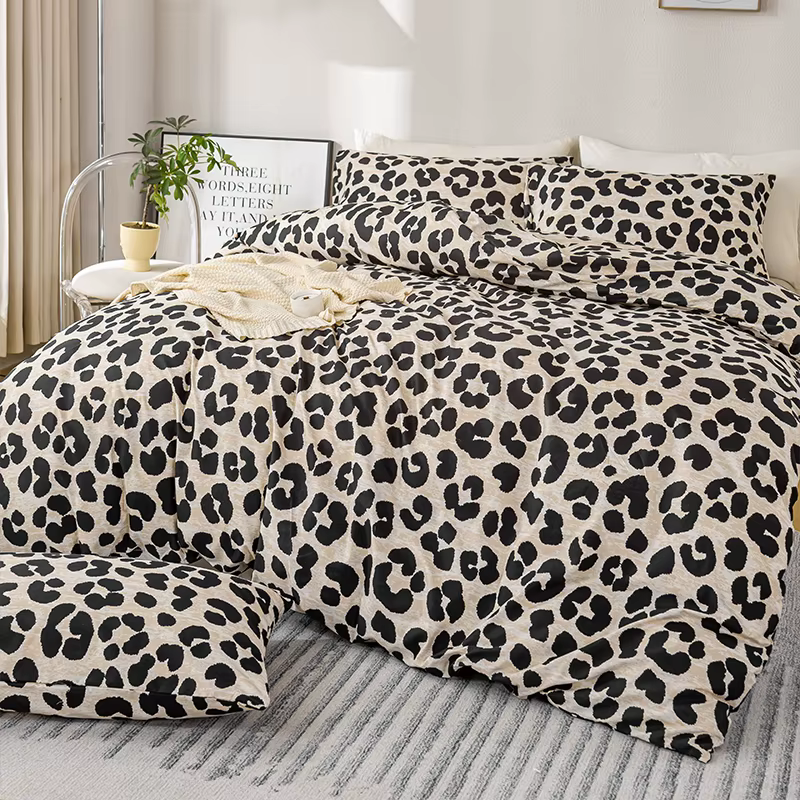 Ensemble de housse de couette imprimée léopard