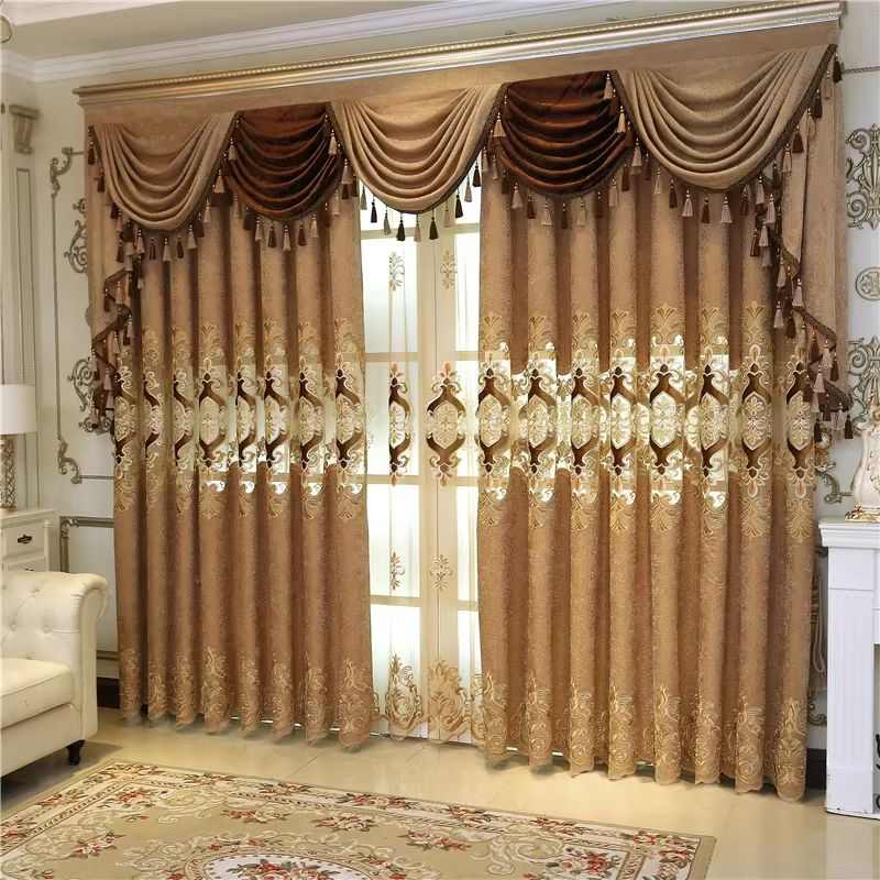 Rideaux brodés décoratifs élégants personnalisés de haute qualité