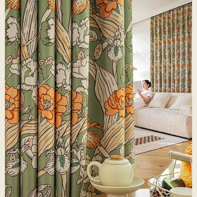 Rideaux occultants complets en chenille de luxe pour chambre