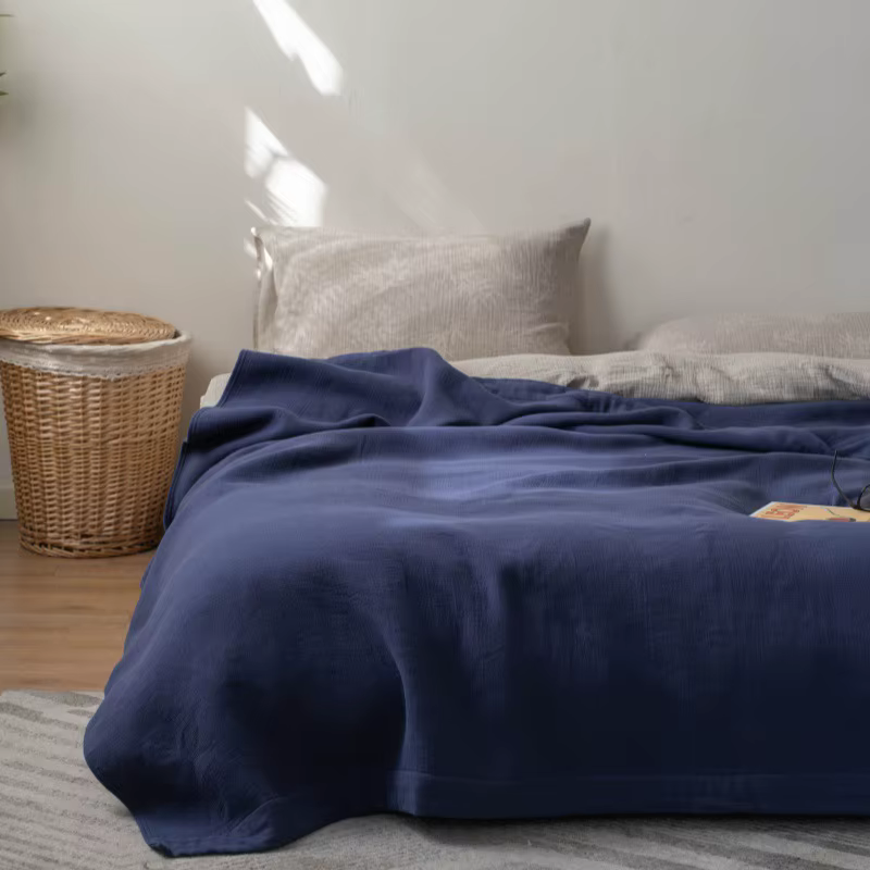 Couvertures en coton et lin pour lits