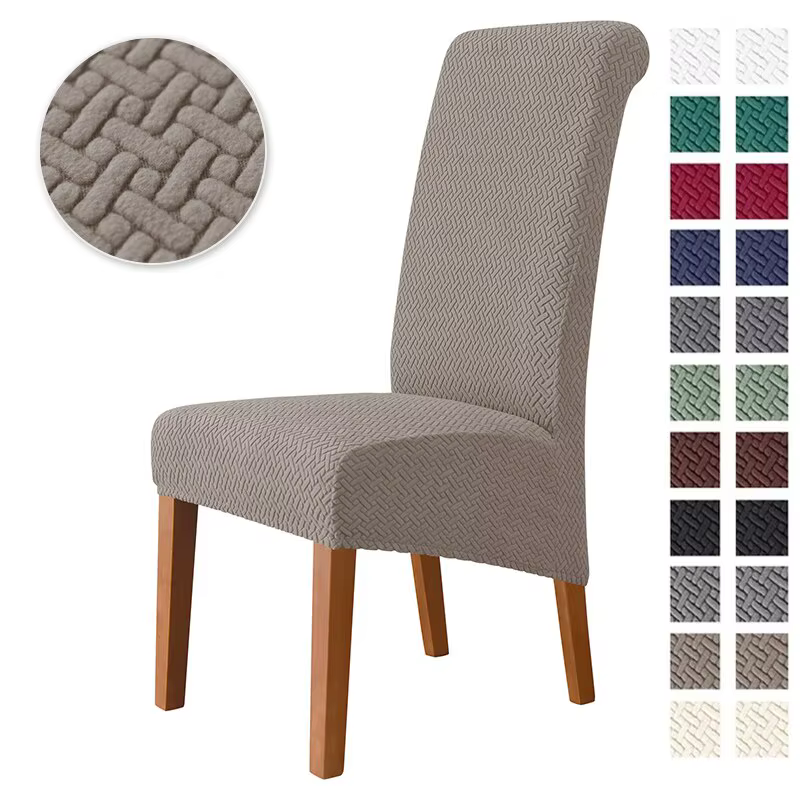 Juste de chaise jacquard à dossier long
