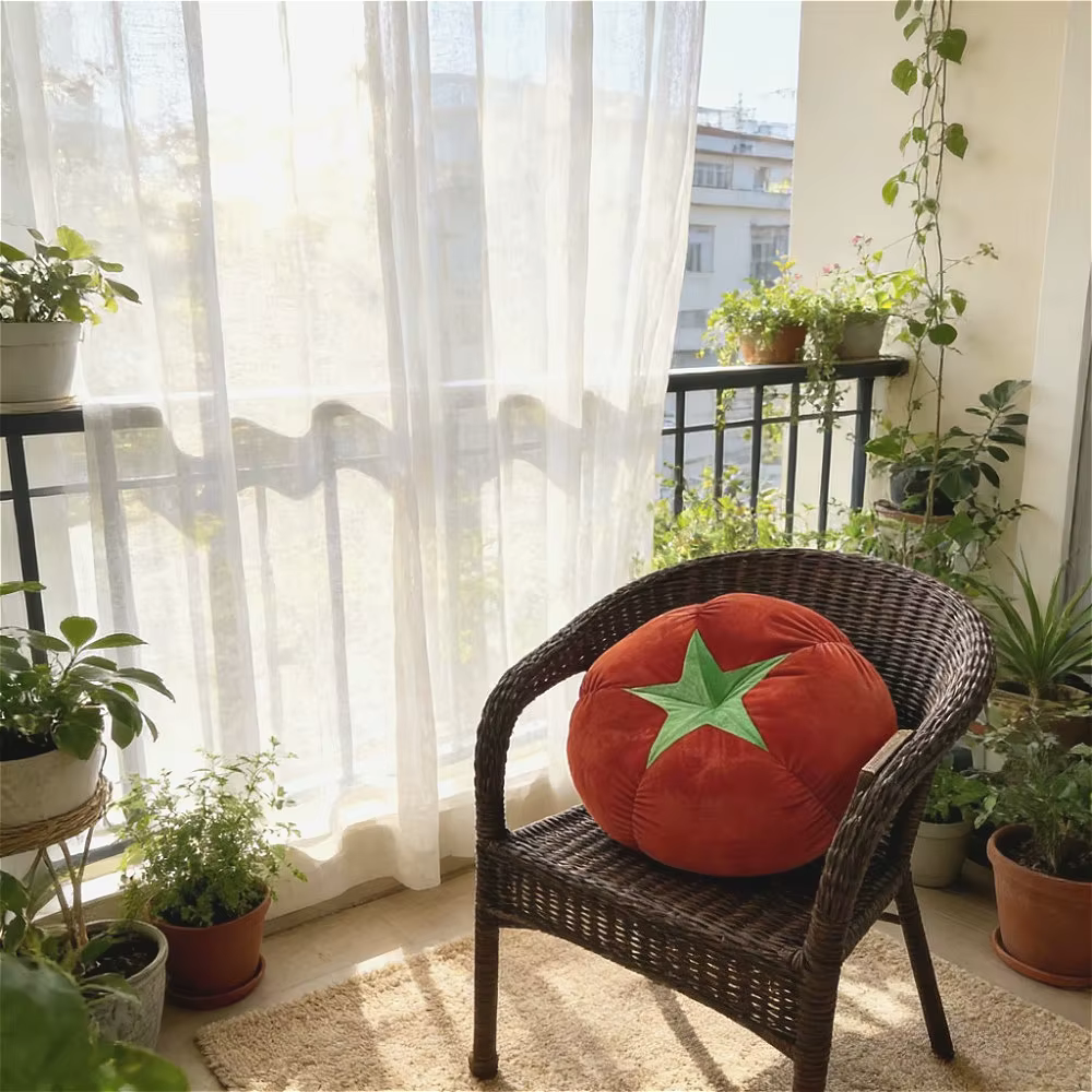 Coussin Épaissi en Forme de Tomate