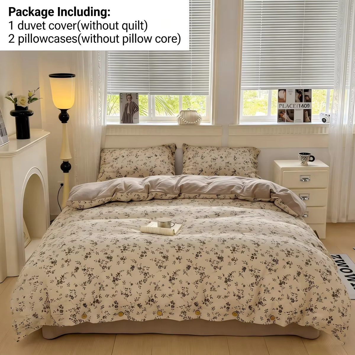 Ensemble de housse de couette florale Vintage