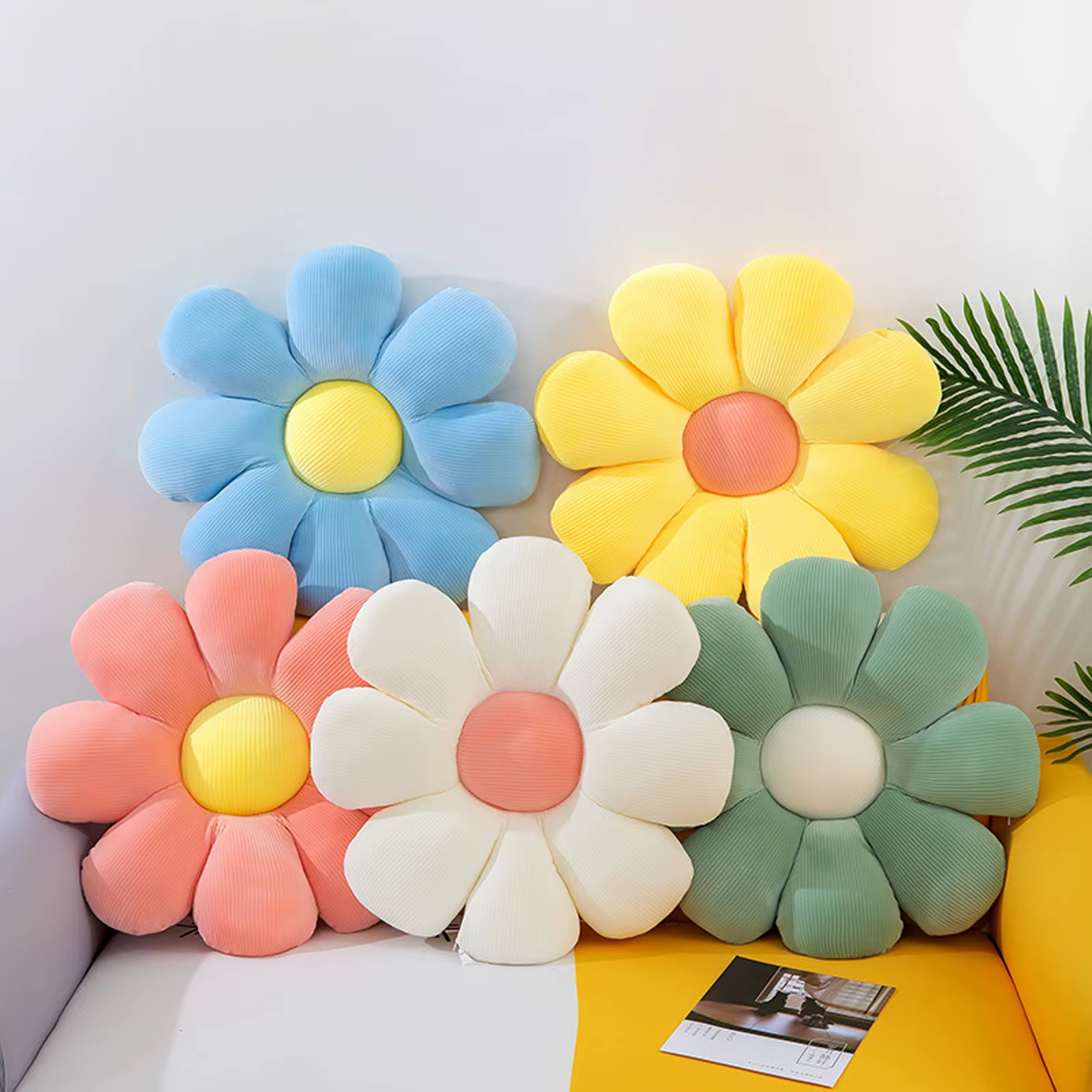 Coussin à fleurs en peluche de 40cm