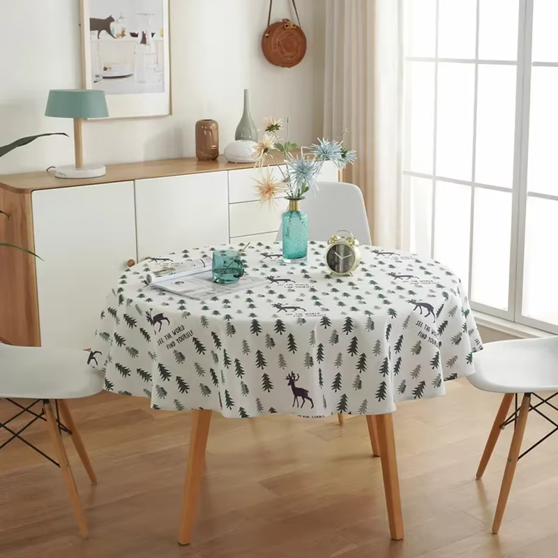 Nappe de Table ronde en coton
