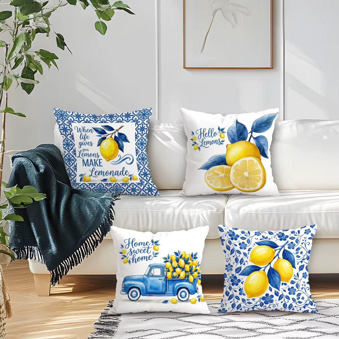 Housse de coussin Lemon Text
