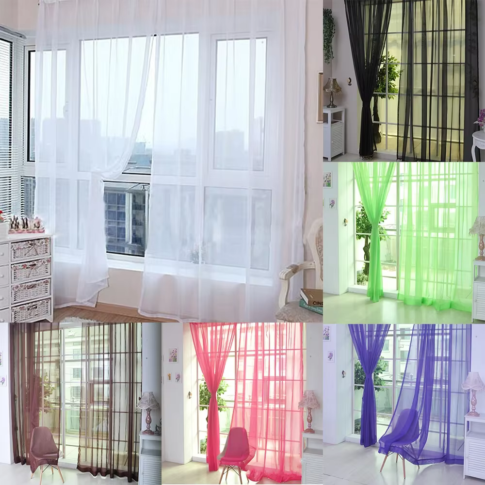 Rideaux transparents modernes en blanc Transparent