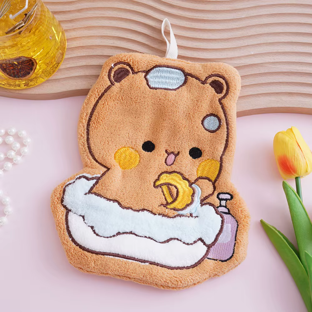 Nouveau Kawaii dessin animé serviette Bubu Dudu Double couche essuyer tissu suspendu