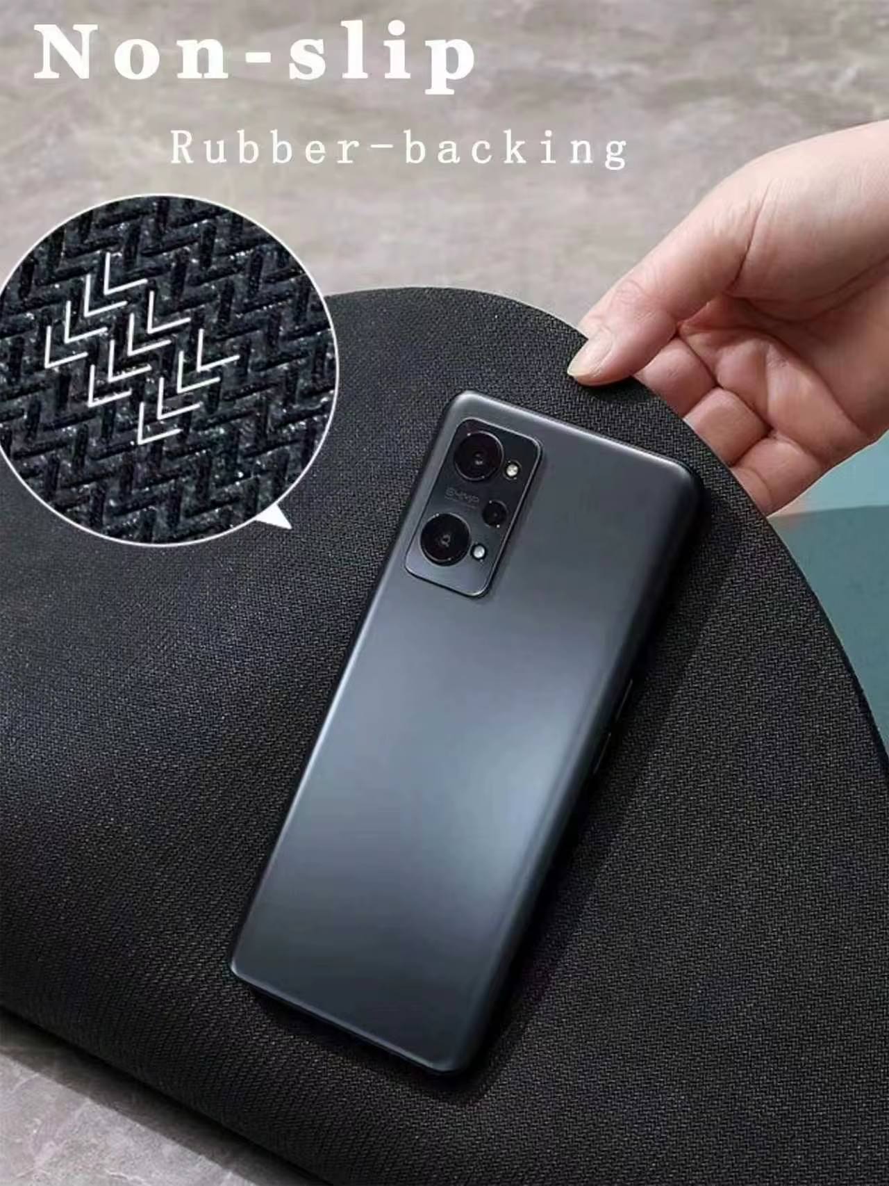 Nouveaux tapis de cuisine/salle de bain gris foncé avec bordure