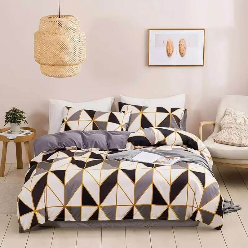 Ensemble de housse de couette géométrique Queen King Size