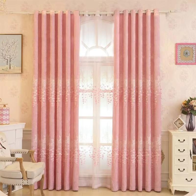 Rideau pare-soleil princesse rose pour chambre de fille