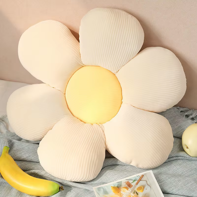 Coussin de siège en peluche à fleurs colorées