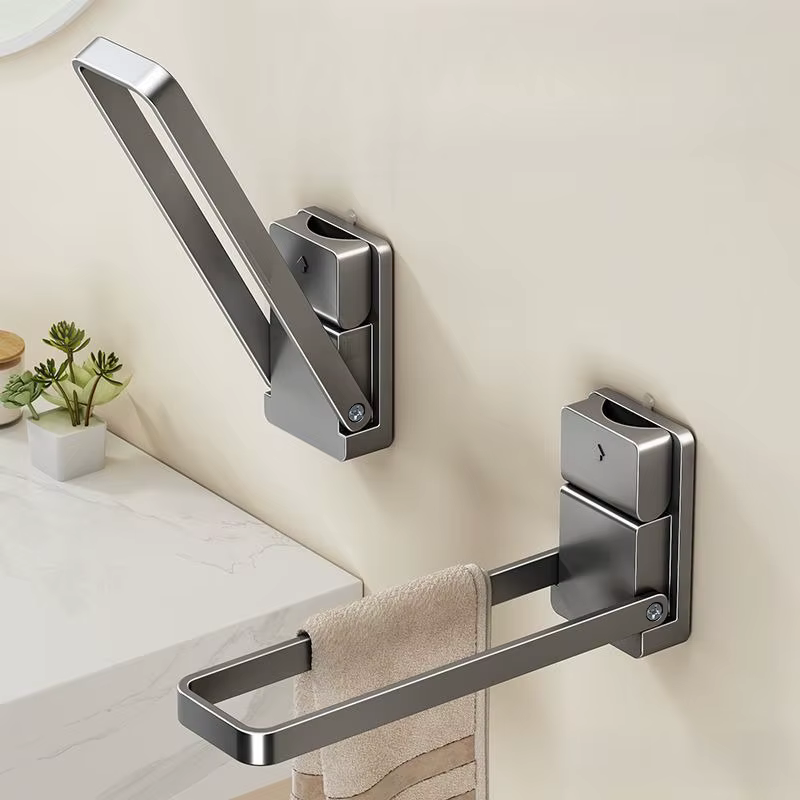 1 pc Porte-serviettes pliable à ventouse