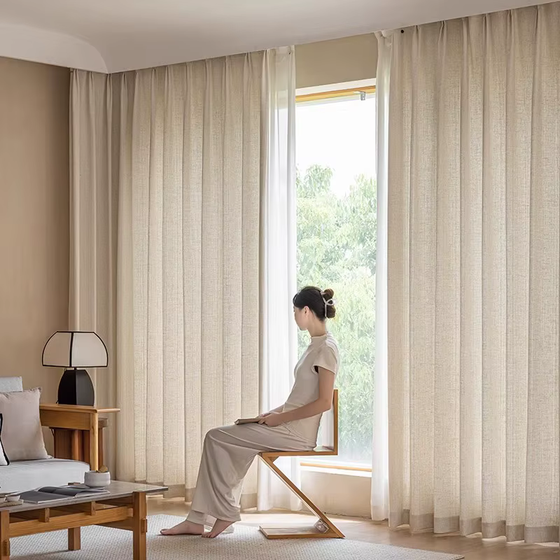 Crème moderne Simple salon chambre rideau occultant balcon