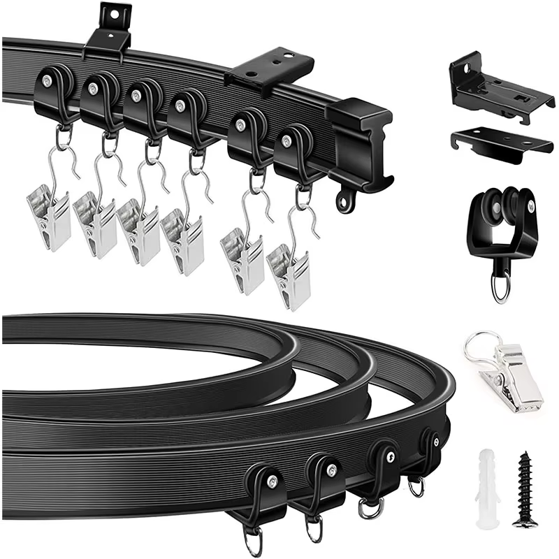 Rail de rideau Flexible et pliable