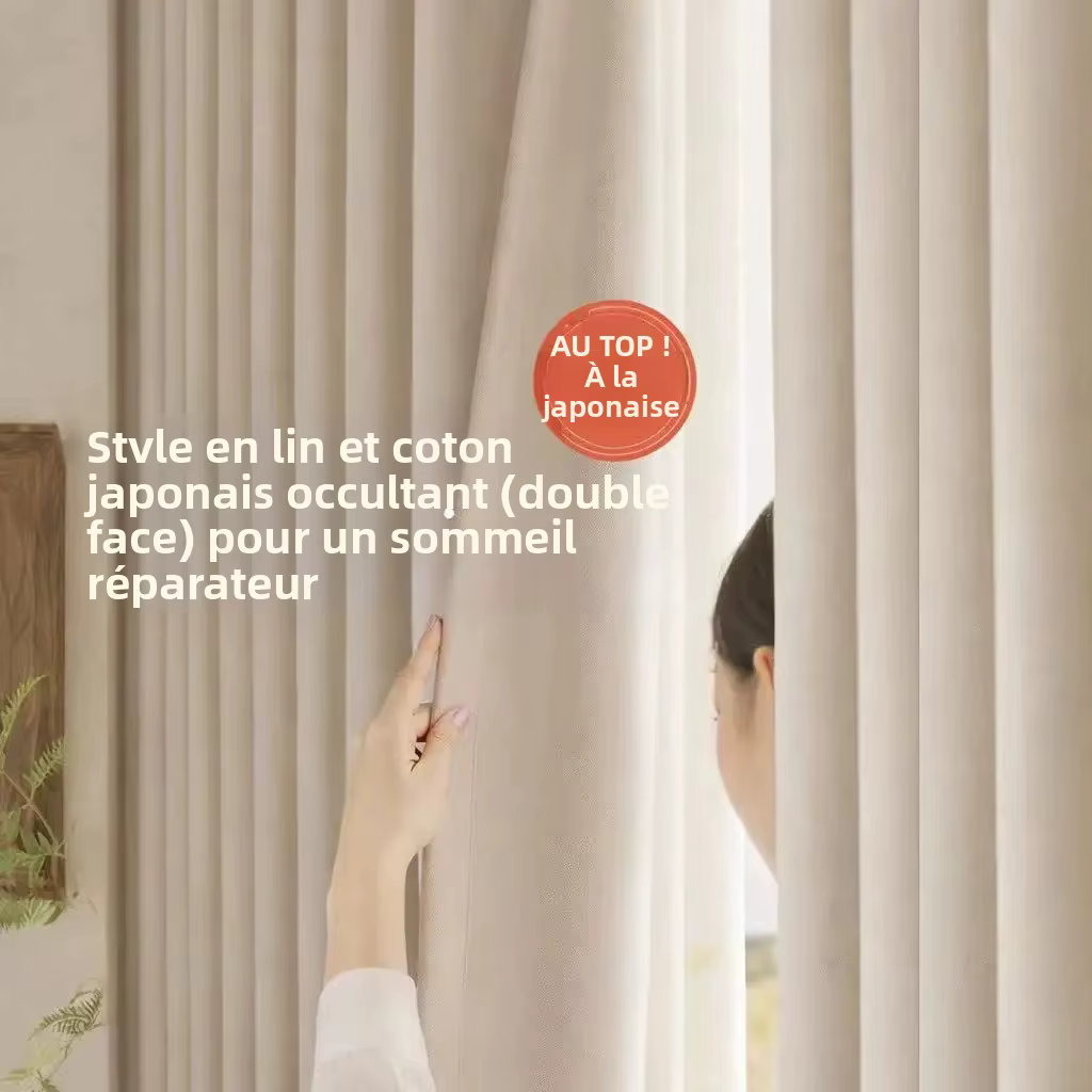Rideaux occultants en coton lin épais de style japonais