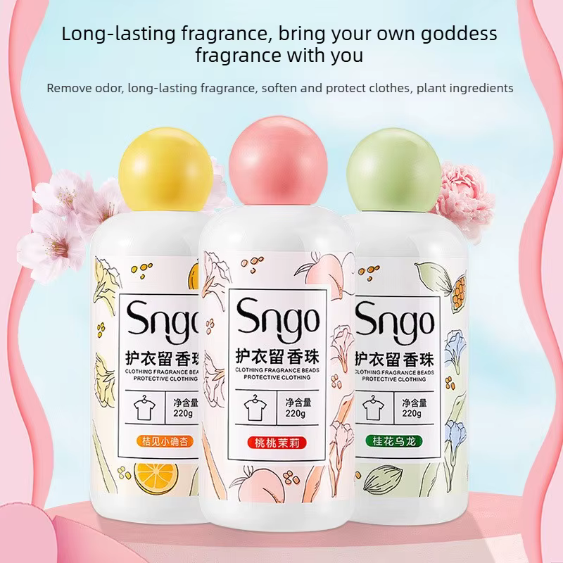 Lessive en perles en bouteille : Parfum longue durée