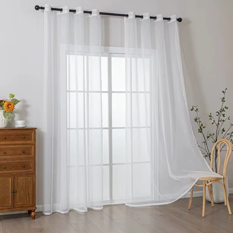 Voilage élégant et moderne de couleur unie avec tissu filtrant la lumière pour la confidentialité