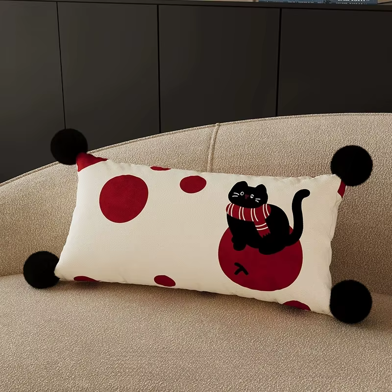 Housse de coussin lombaire rectangulaire en velours néerlandais