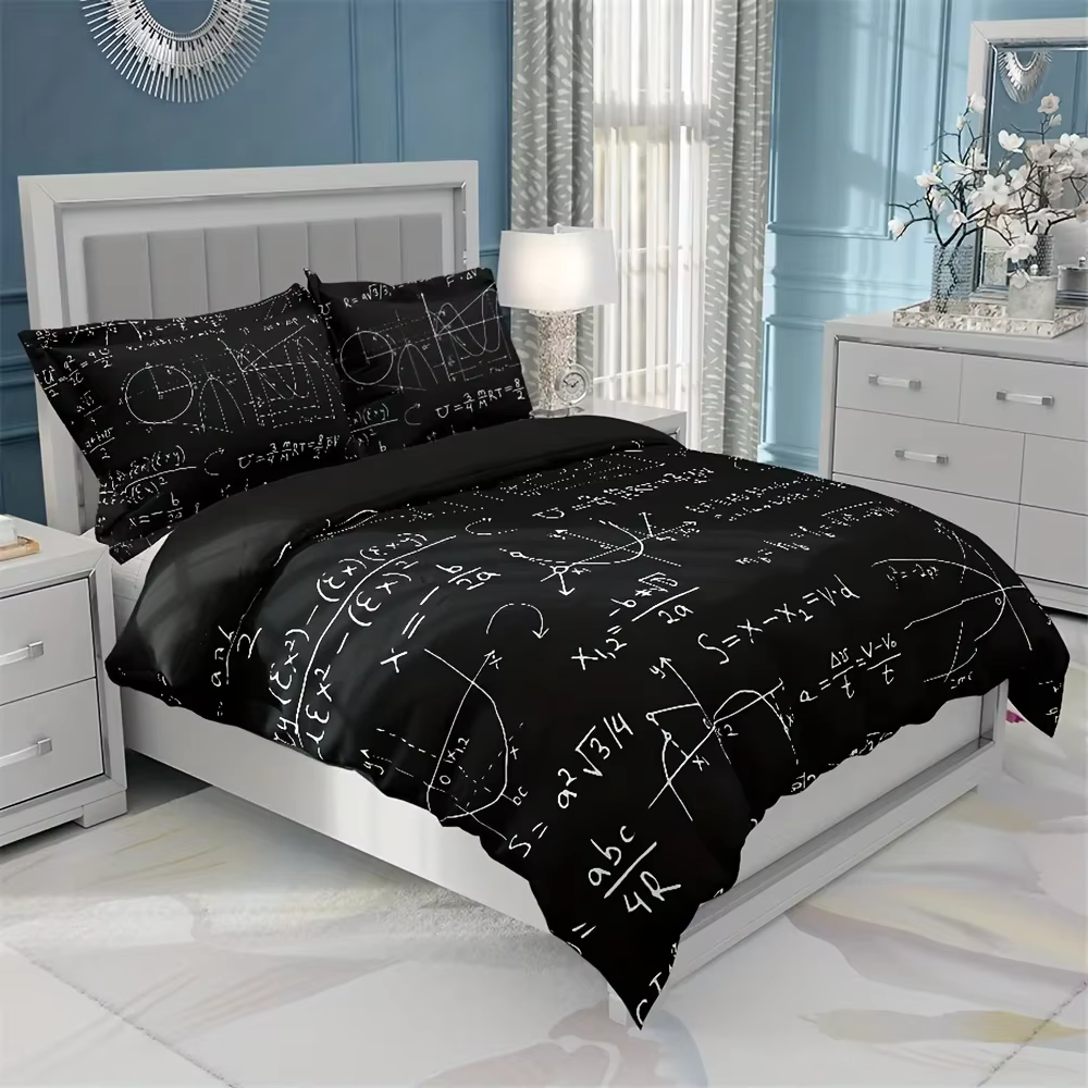Ensemble de housse de couette imprimée formule mathématique