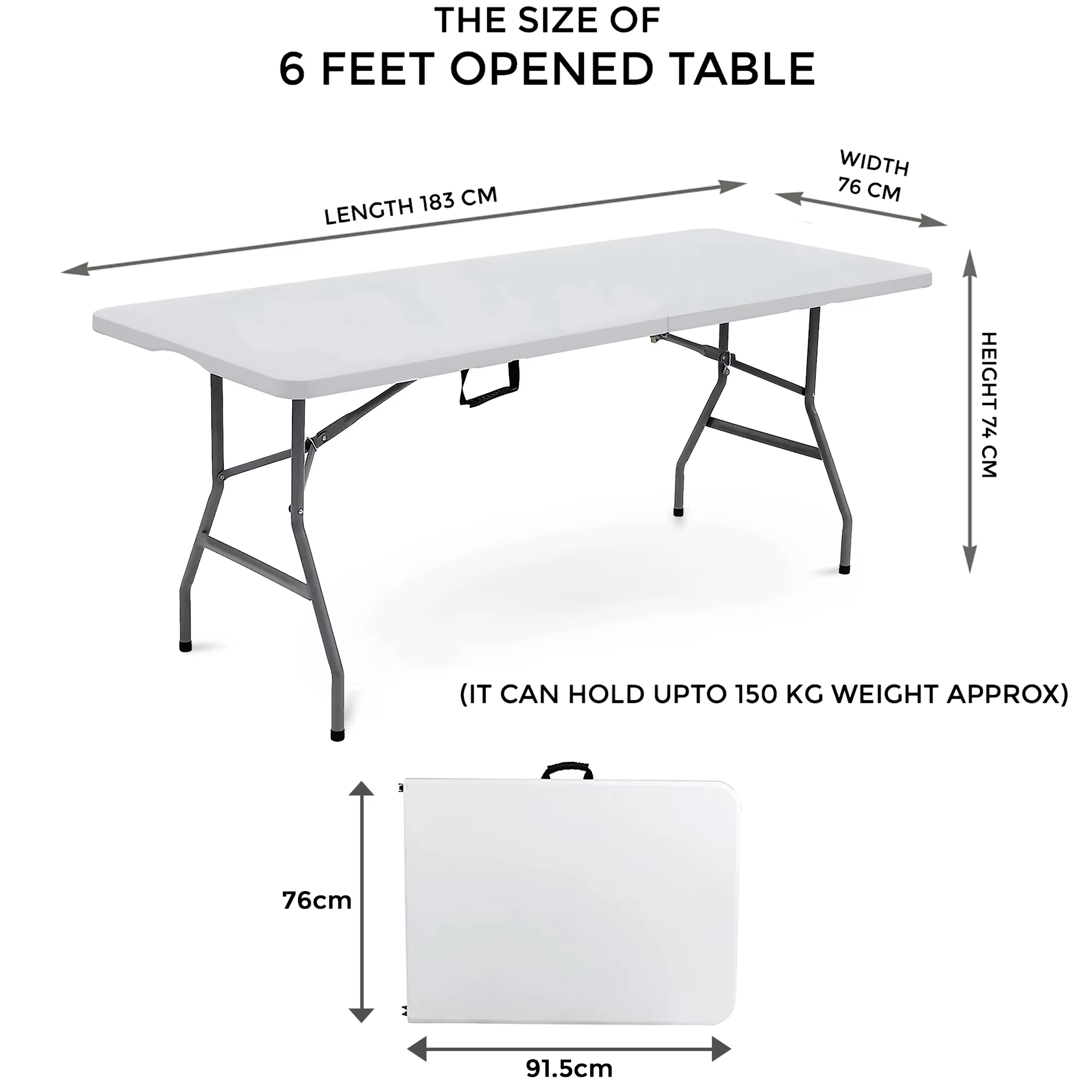 Table à manger de jardin pliable et Portable de 4/6 pieds