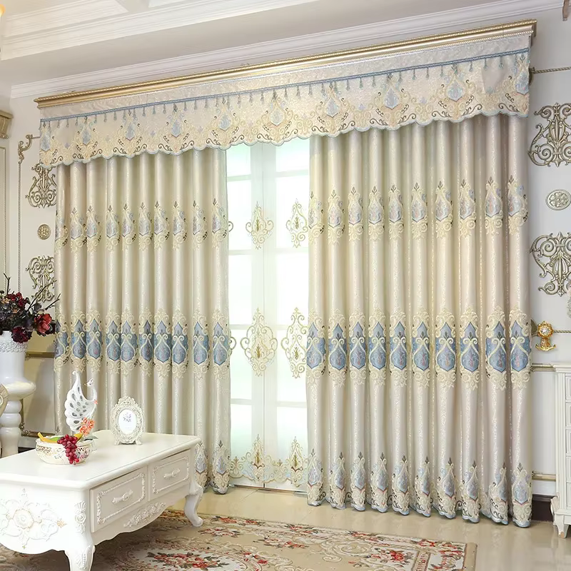 Rideaux de luxe européens coréens pour salon chambre occultant fil Jacquard brodé texturé élégant écran de fenêtre personnalisé