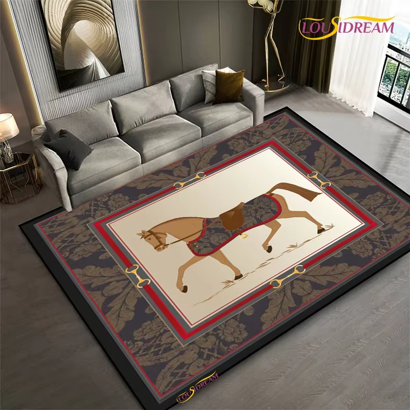 Mode ethnique cadre cheval tapis salon chambre yoga