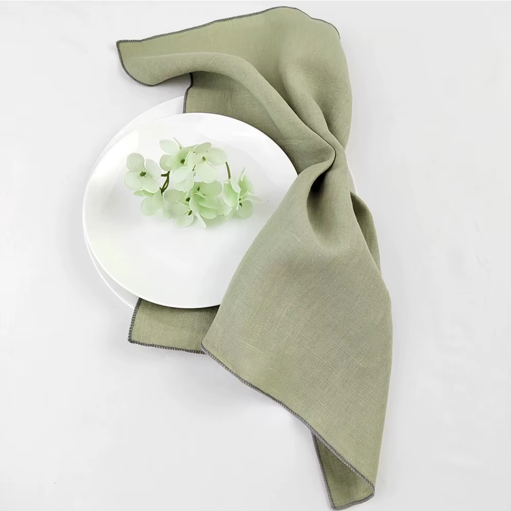Lot de 6 serviettes de table durables en coton et lin