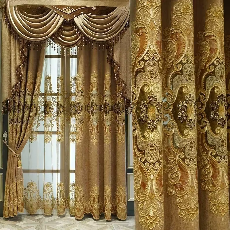 Rideaux de style européen pour salon de luxe