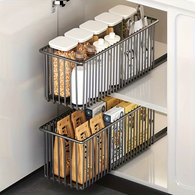 Panier organisateur d'armoire extractible sous l'évier
