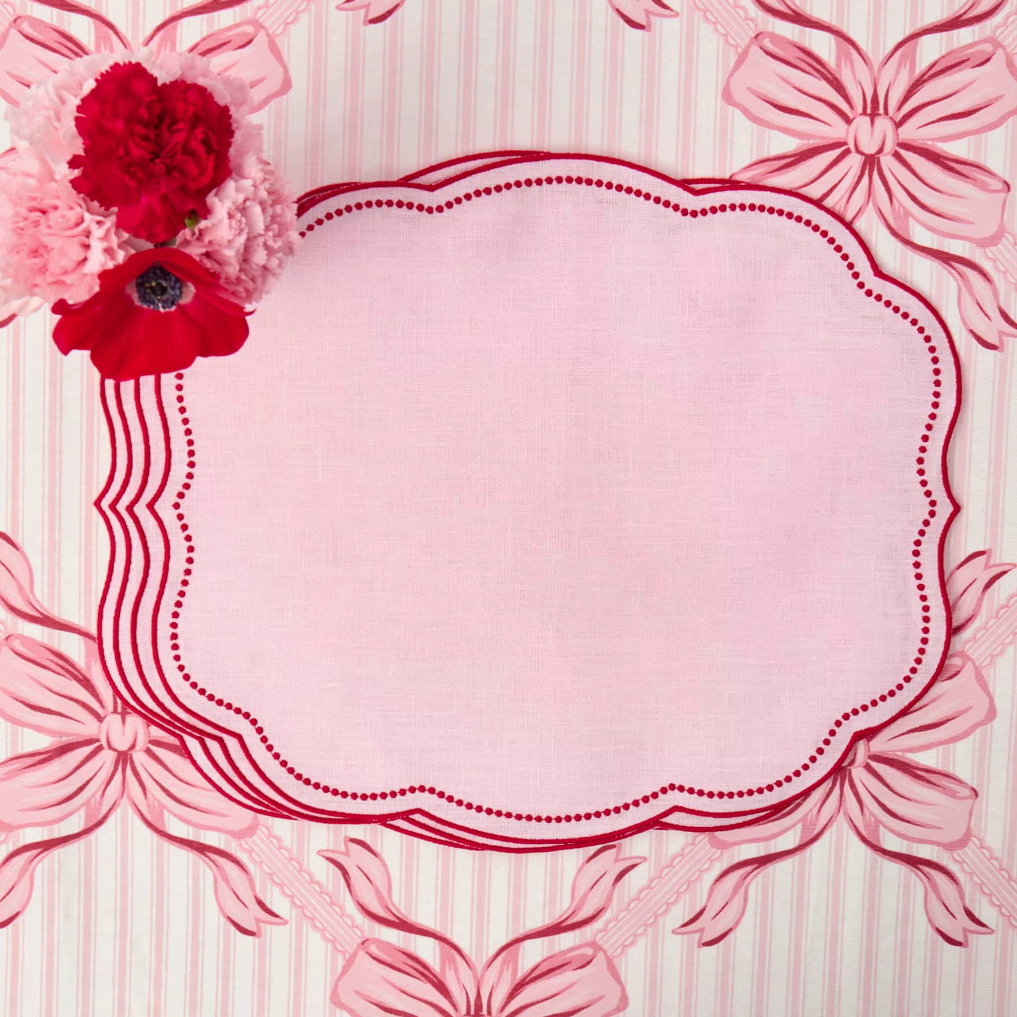 Ensemble de 4 sets de table en coton et lin - Double couche