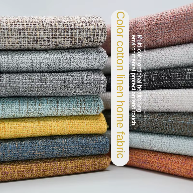 Tissu épais et coloré en coton et lin au mètre
